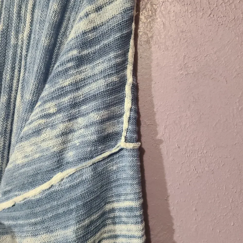 Nic & Zoe Denim Blue Hi Lo Handkerchief Open Knit Boho Cardigan Womens XL Blue - Picture 4 of 5